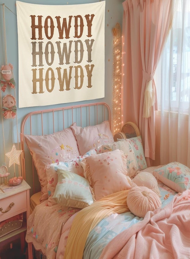OXW Western Country Tapestry Wall Hanging for Bedroom, Vintage Tapestry, Western Room Decor, Retro Howdy Sign Wall Art, Cowgirl Room Decor, 50x60 Inches - Image 4